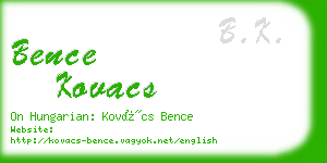 bence kovacs business card